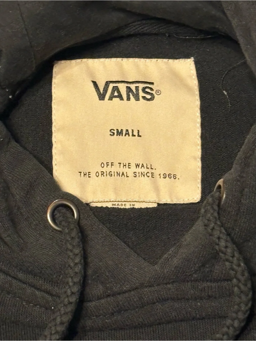 Vans Black Hooded Pullover with Subtle Logo